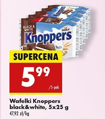 Wafelek black & white Knoppers promocja w Biedronka