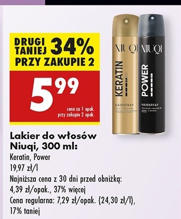 Lakier do włosów keratin promocja w Biedronka