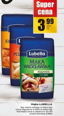 Mąka Lubella różne rodzaje promocja w Supeco