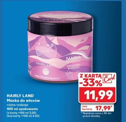 Maska emolientowa bawełna Hairy land promocja w Kaufland