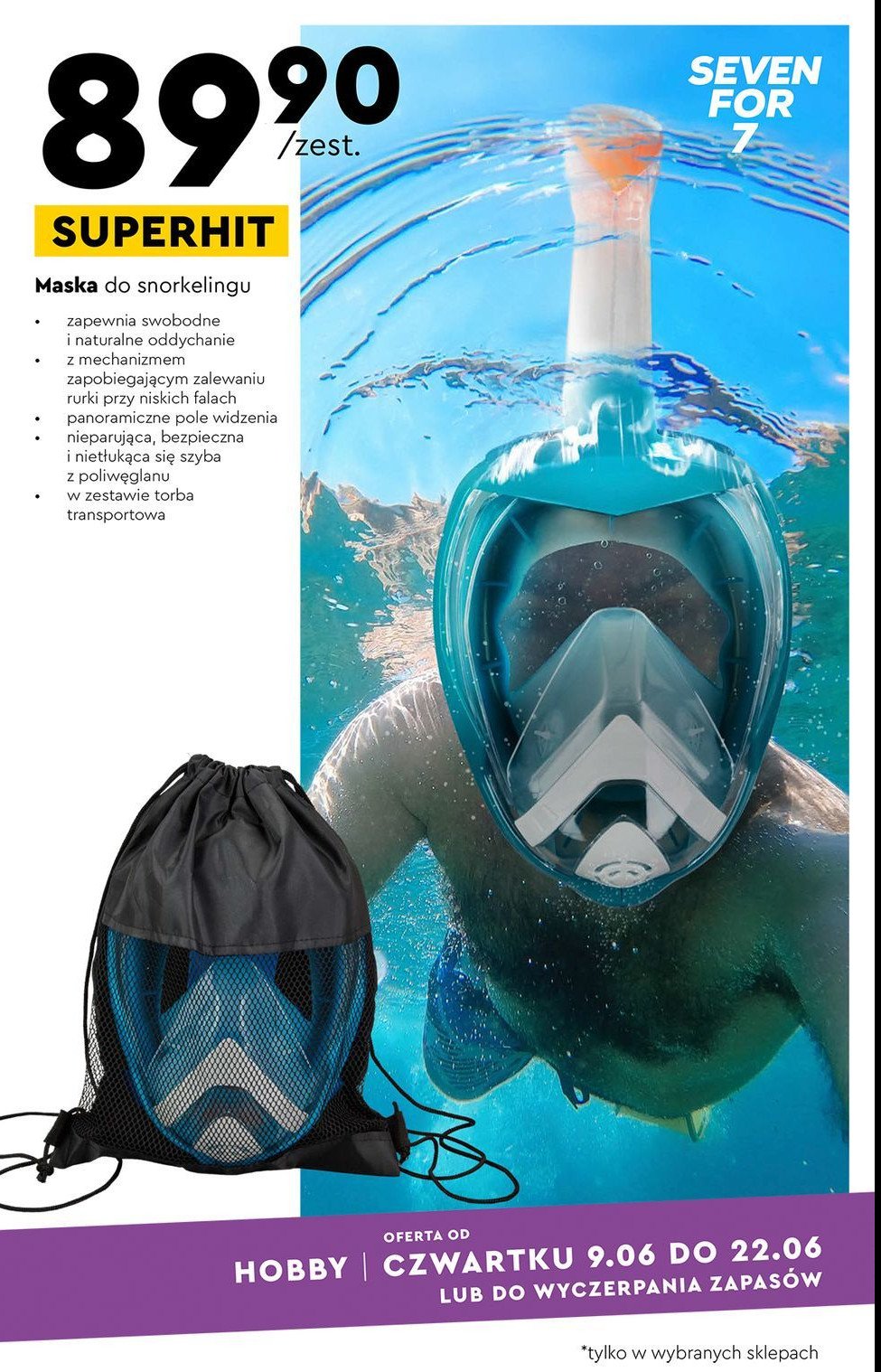 Maska do snorkelingu Seven for 7 promocja