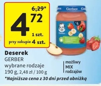 Deserek mus bananowo-truskawkowy z jabłkami Gerber promocja