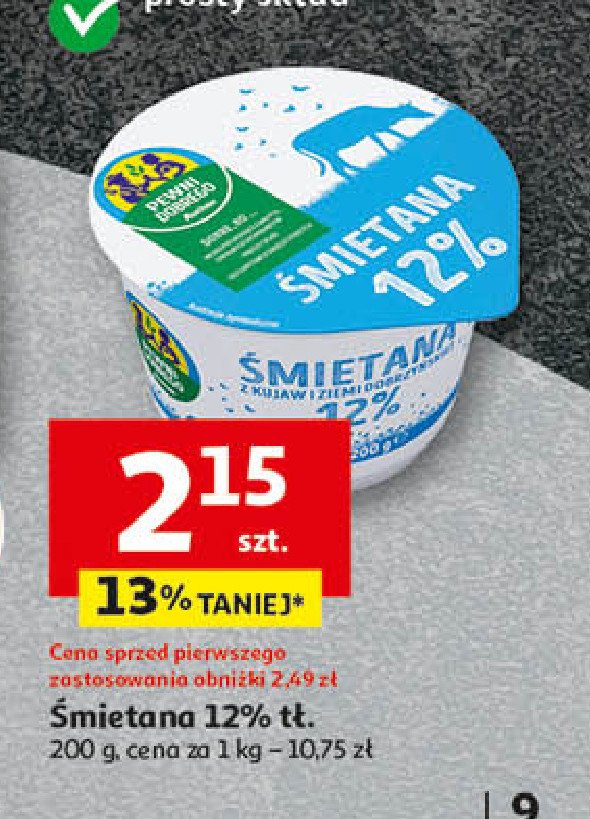 Śmietana 12% Auchan pewni dobrego promocja