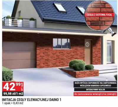 Kamień elewacyjny Imitacja cegły elewacyjnej Daino 1, 1 opak. = 0,43 m2 promocja w Merkury Market