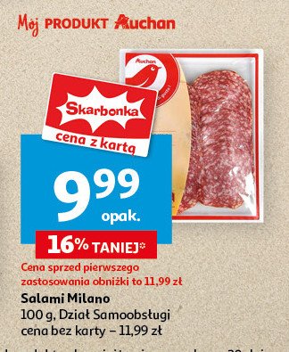 Salami milano plasterki Auchan promocja