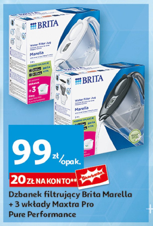 Dzbanek marella 2.4 l + 3 wkłady maxtra pro biały Brita promocja