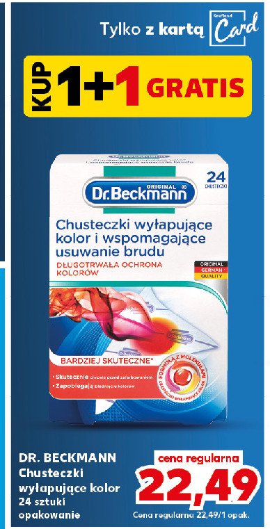 Chusteczki wyłapujące kolor i wspomagające usuwanie brudu Dr. beckmann promocja