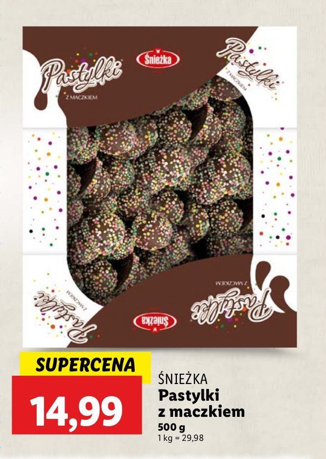 Pastylki z maczkiem Śnieżka promocja w Lidl