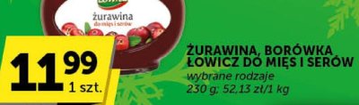 Żurawina, Borówka, Łowicz do mięs i serów wybrane rodzaje promocja w Groszek