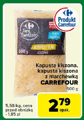 Kapusta kiszona Carrefour targ świeżości promocja w Carrefour Express