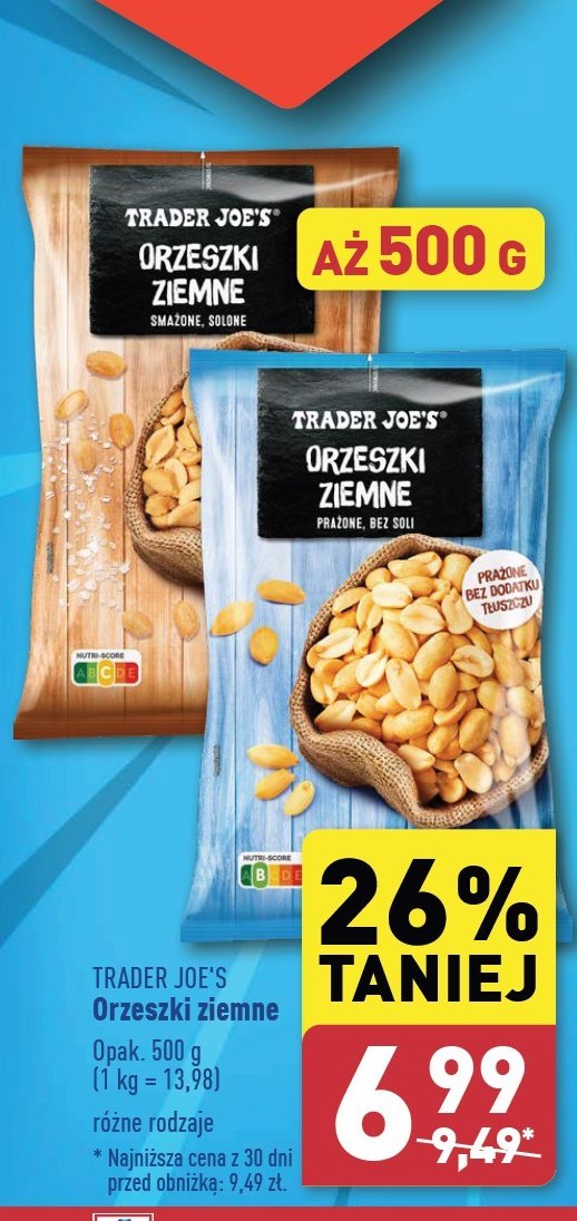 Orzeszki prażone bez soli Trader joe's promocja