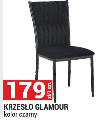 Krzesło GLAMOUR kolor czarny promocja w Merkury Market