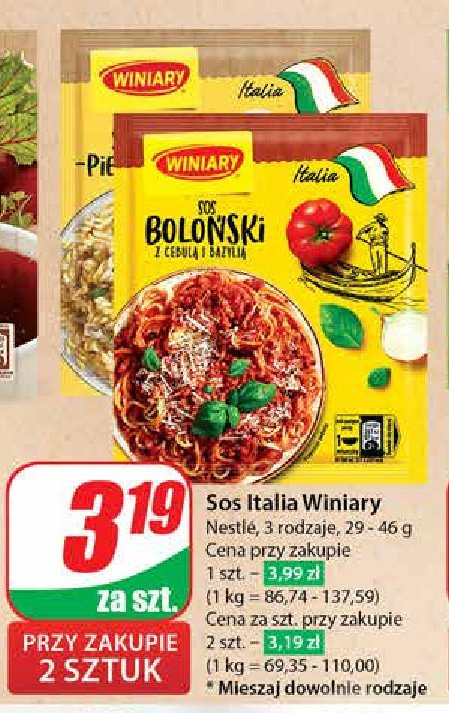 Sos do makaronu serowo-pieczarkowy Winiary italia promocja