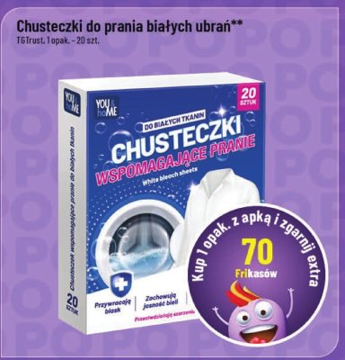 Chusteczki do prania białych ubrań 20 szt. POLOmarket promocja w POLOmarket