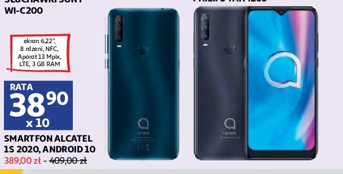 Smartfon 1s zielony Alcatel promocja