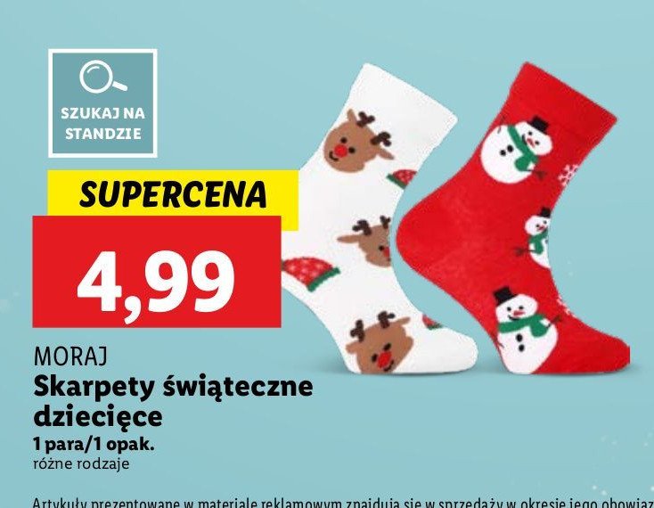 Skarpety dziecięce świąteczne Moraj promocja w Lidl