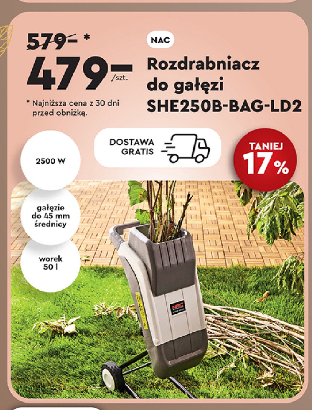 Rozdrabniacz do gałęzi Nac promocja