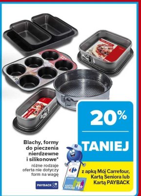 Blachy, formy do pieczenia nierdzewne i silikonowe - różne rodzaje promocja w Carrefour Market