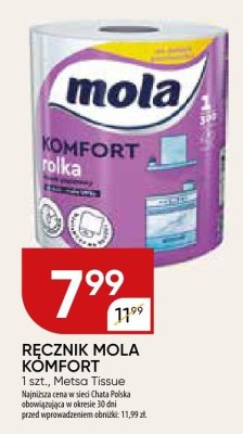 Ręcznik Mola Komfort Metsa Tissue promocja w Chata Polska