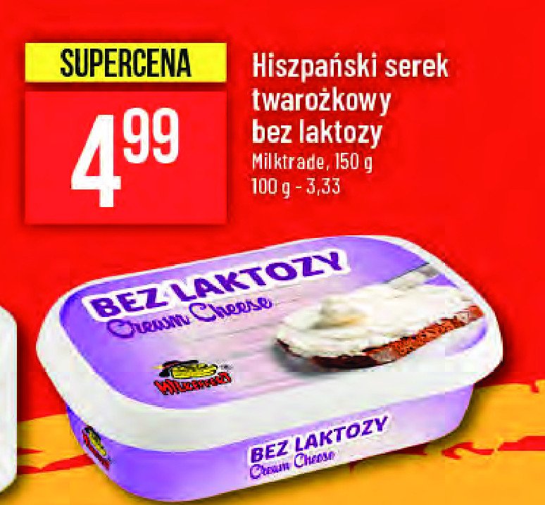 Serek kremowy bez laktozy Milk trade promocja