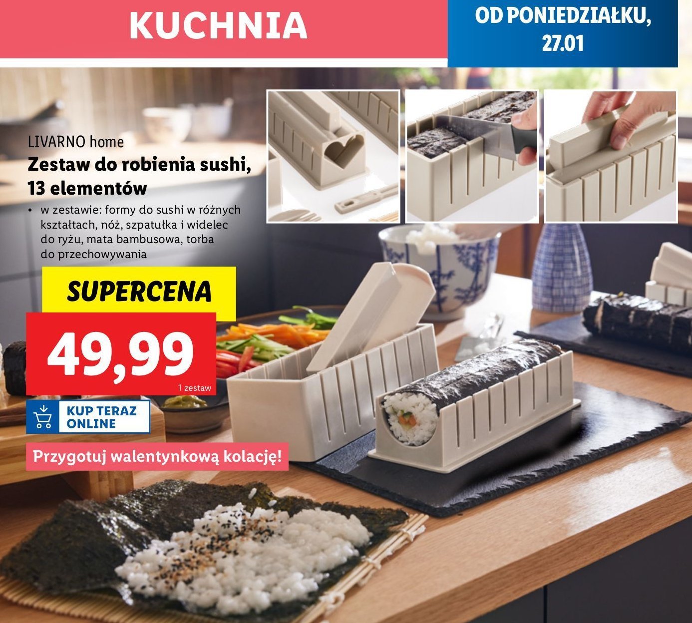 Zestaw do robienia sushi LIVARNO HOME promocja w Lidl