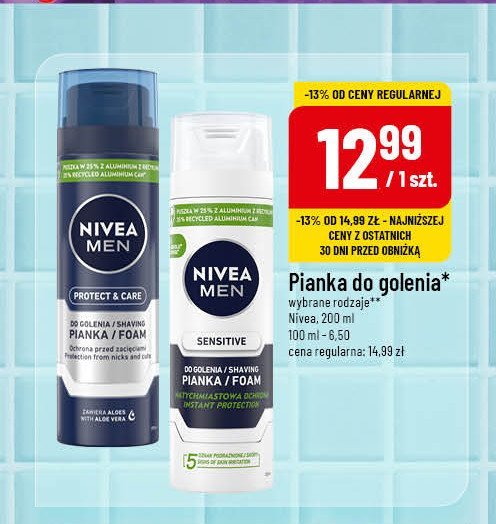 Pianka do golenia ochronna Nivea men protect & care promocja w POLOmarket