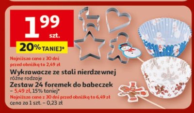 Wykrawacze ze stali nierdzewnej różne rodzaje Zestaw 24 foremek do babeczek promocja w Auchan