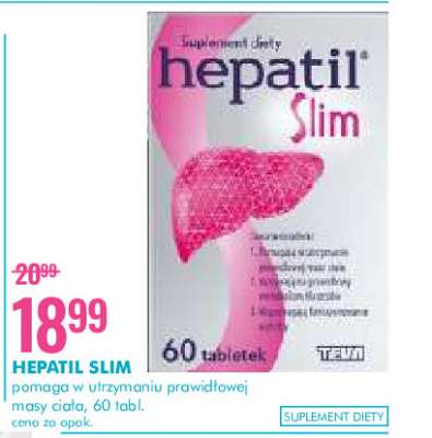 Tabletki na wątrobę i trawienie Hepatil slim promocja