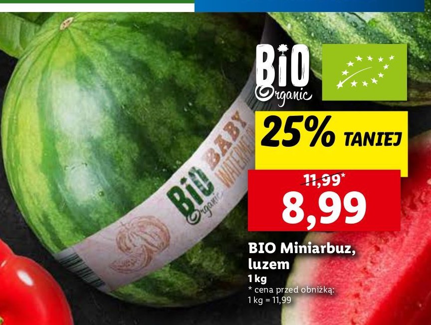 Arbuz mini bio promocja w Lidl