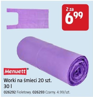 Worki na śmieci Menuett 20 szt. 30 l Fioletowy promocja w Jula