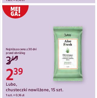 Chusteczki nawilżające aloes Luba promocja w Rossmann