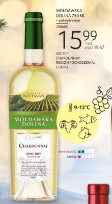 Wino Moldawska Dolina Chardonnay 750 ML promocja w Selgros