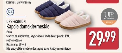 Kapcie damskie/męskie UP2FASHION promocja w Aldi