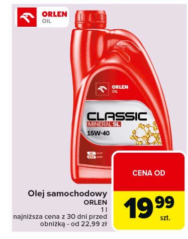 Olej silnikowy platinum classic mineral 15w-40 Orlen oil promocja w Carrefour Market