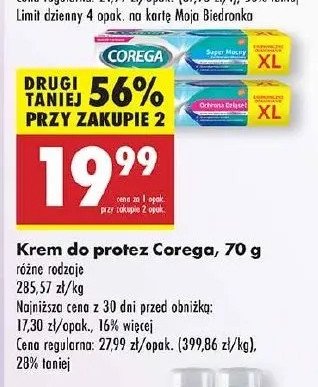 Krem mocujący do protez Corega ochrona dziąseł promocja