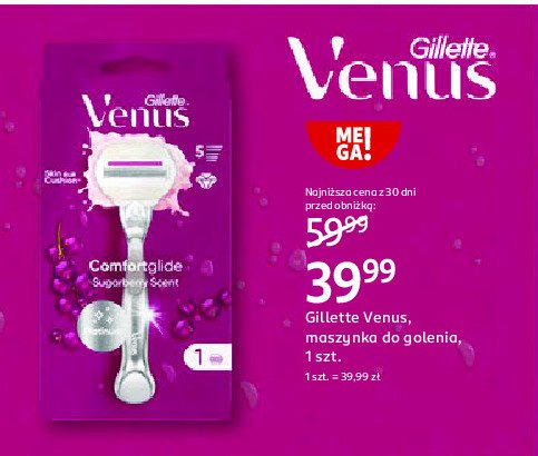 Maszynka do golenia Gillette venus comfort glide sugarberry promocja