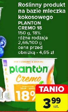 Śmietana na bazie mleczka kokosowego 18% Planton (żywność) promocja