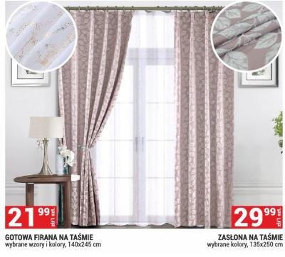 Gotowa firana na taśmie 140x245 cm promocja w Merkury Market