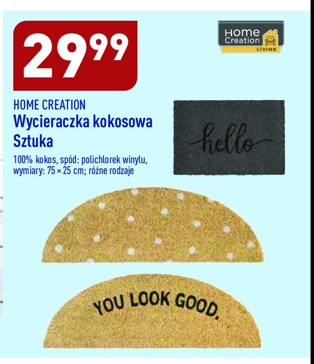 Wycieraczka 75 x 25 cm Home creation promocja