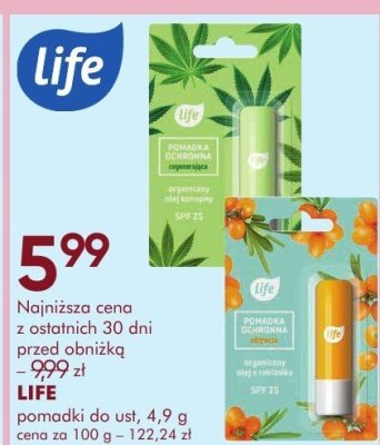 Pomadki do ust Life, 4,9 g promocja w Super-Pharm