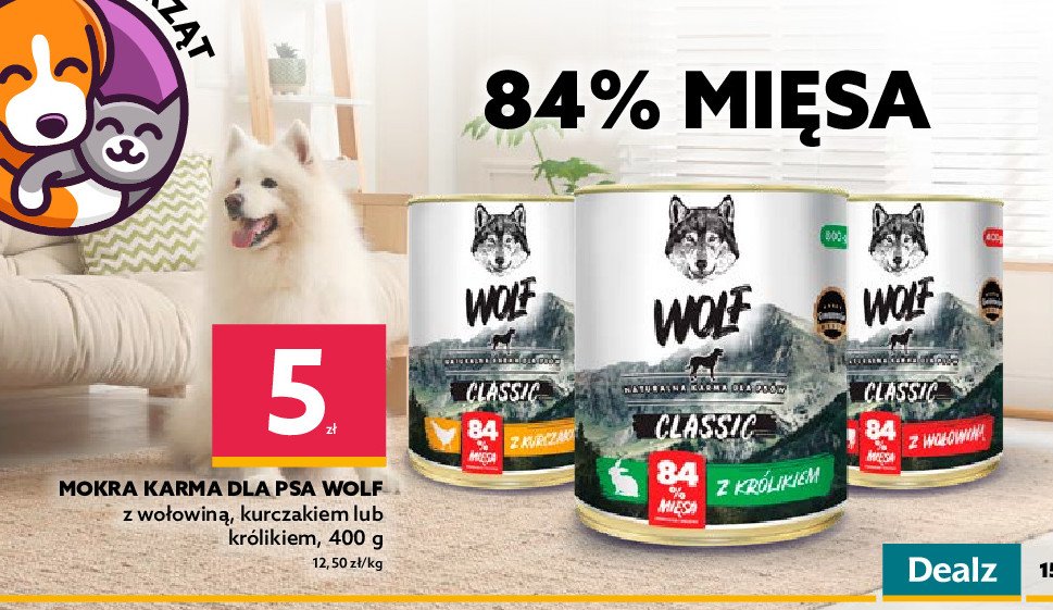 Karma dla psa z wołowina WOLF promocja w Biedronka