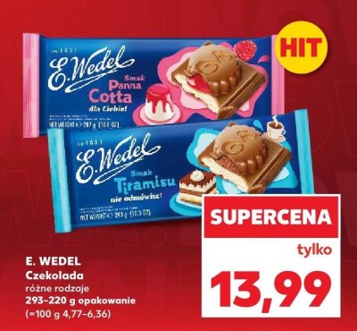 Czekolada E. Wedel różne rodzaje 293-220 g promocja w Kaufland
