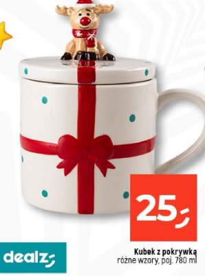 Kubek z pokrywką różne wzory, poj. 780 ml promocja w Dealz