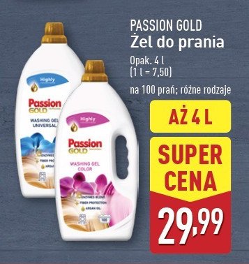Żel do prania universal Passion gold promocja w Aldi