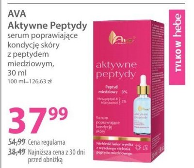 Serum AVA Aktywne Peptydy serum poprawiające kondycję skóry z peptydem miedziowym promocja w Hebe