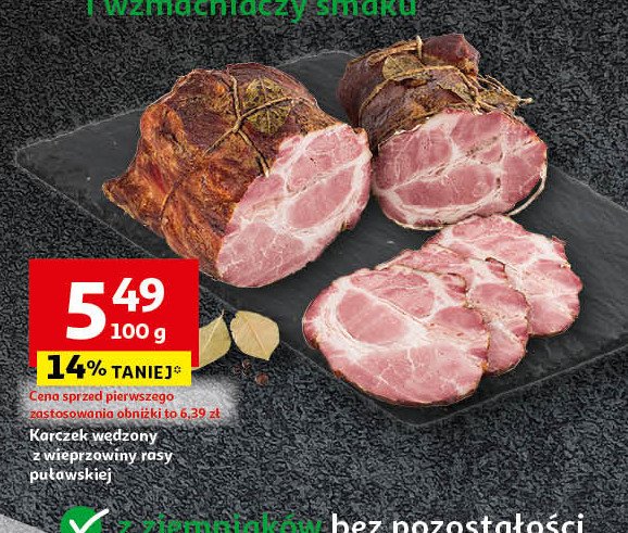 Karczek wędzony z wieprzowiny rasy puławskiej Auchan pewni dobrego promocja