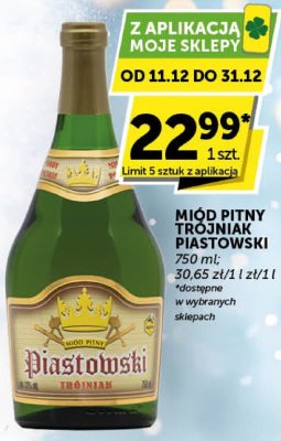 Miód pitny Trójniak Piastowski promocja w Groszek