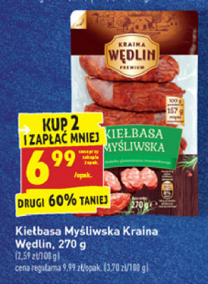 Kiełbasa myśliwska Kraina wędlin premium promocja w Carrefour
