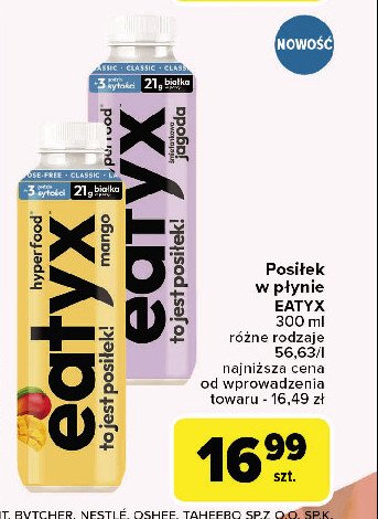 Napój jagoda bez laktozy Oshee eatyx promocja w Carrefour Market