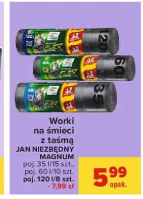 Worki na śmieci z taśmą 120 l Jan niezbędny promocja